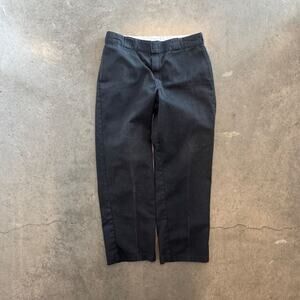 Vintage Y2K Dickies Flat Front Black Skateboarding Baggy Trouser Pants 32x29